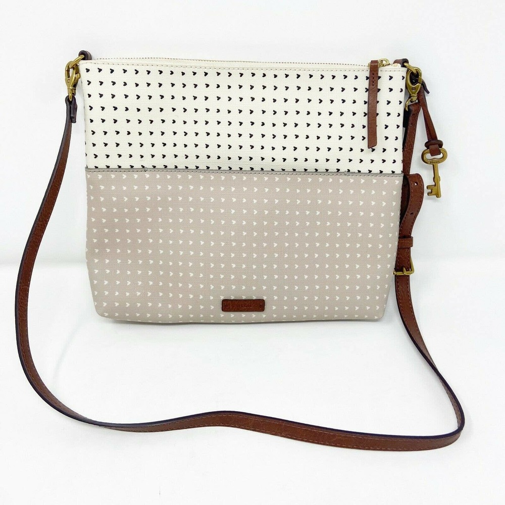 Fossil Emma Heart Print Crossbody Bag